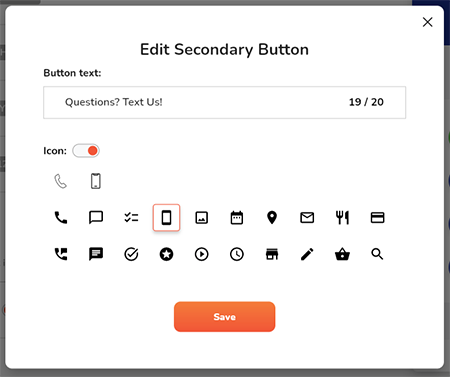 Secondary CTA button