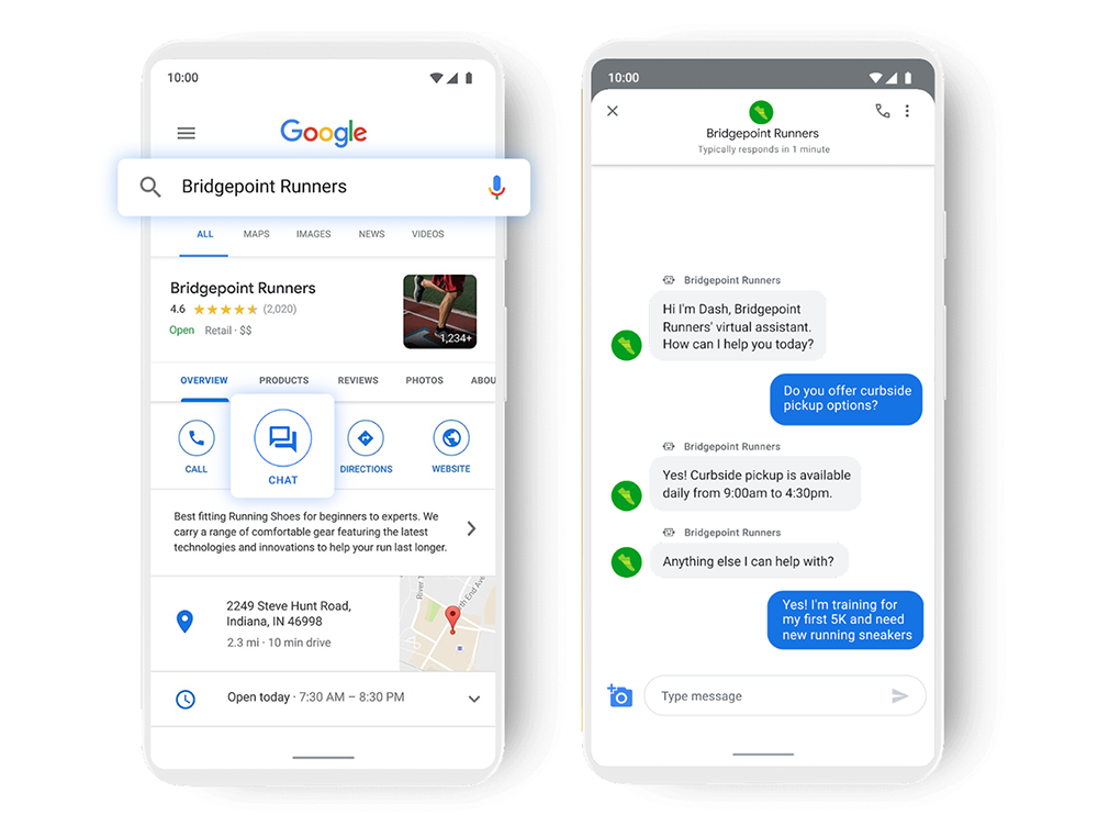google business messages example