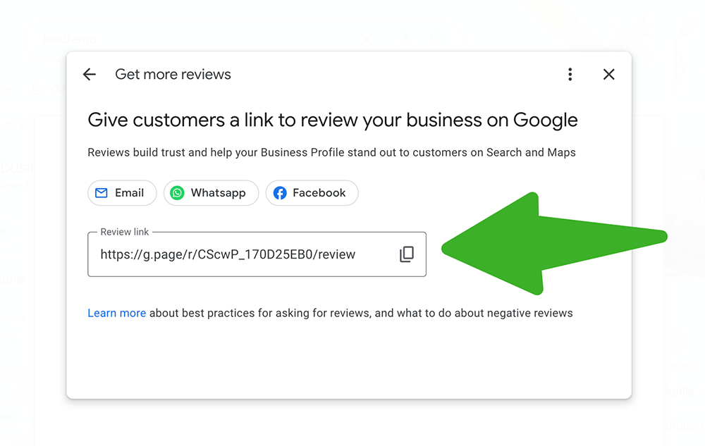 Google review link