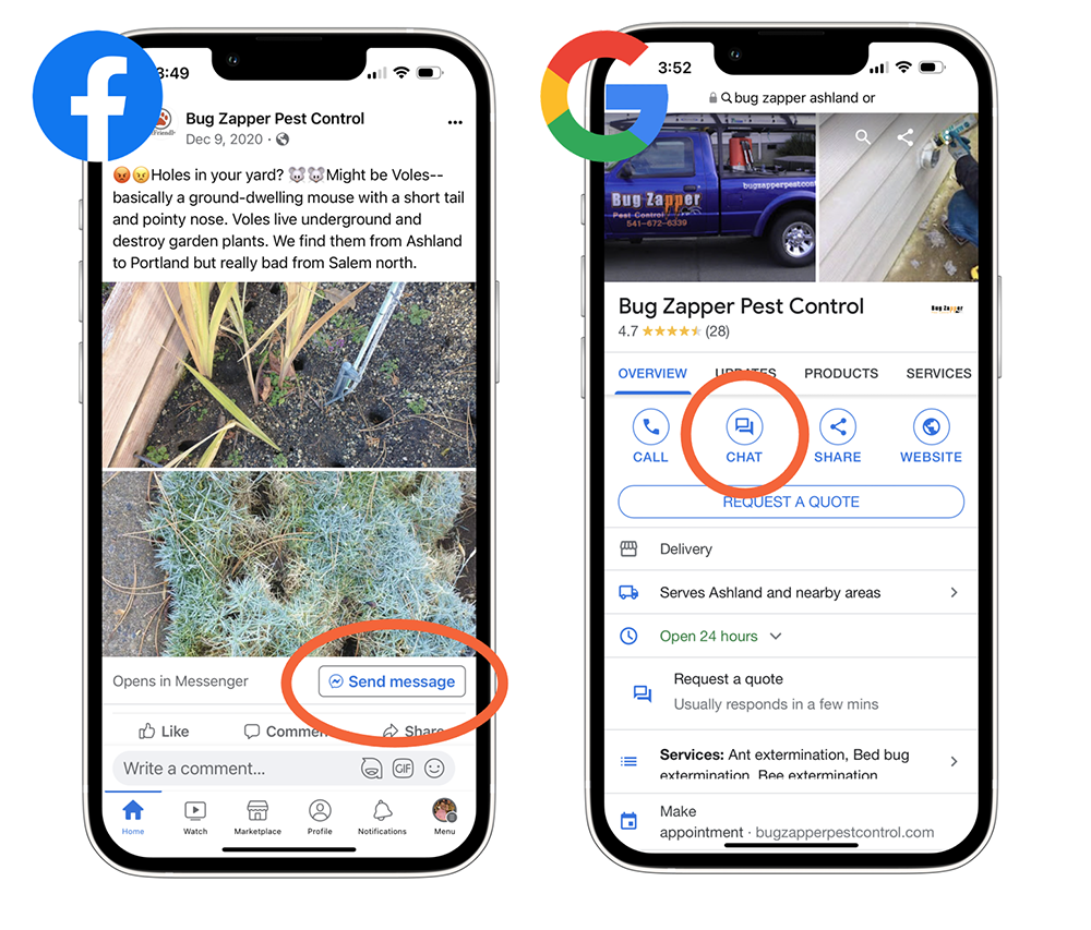 FB messenger and Google messages