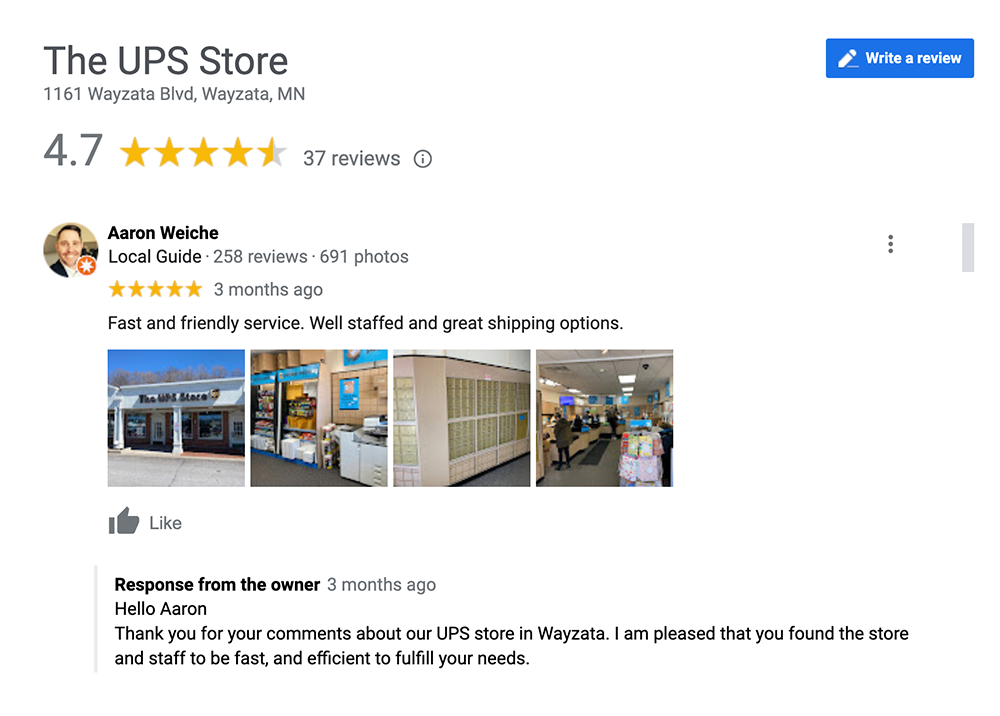 Google review with photos