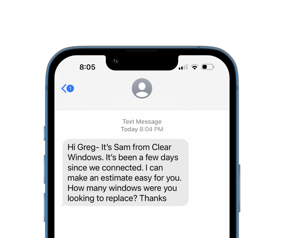 sales follow-up text message