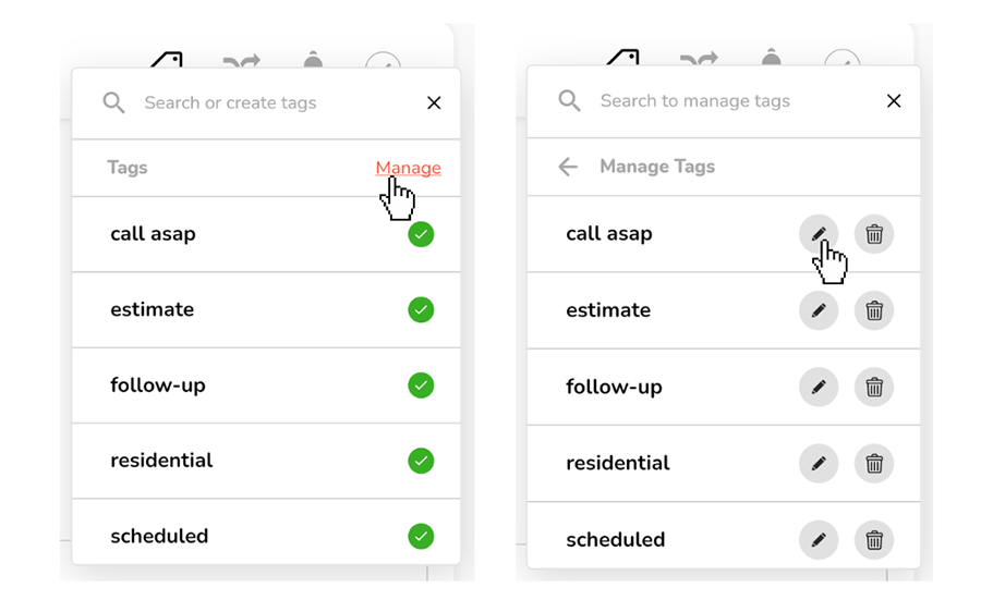 manage and edit tags