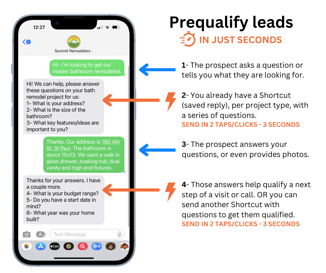 ask questions with shortcuts